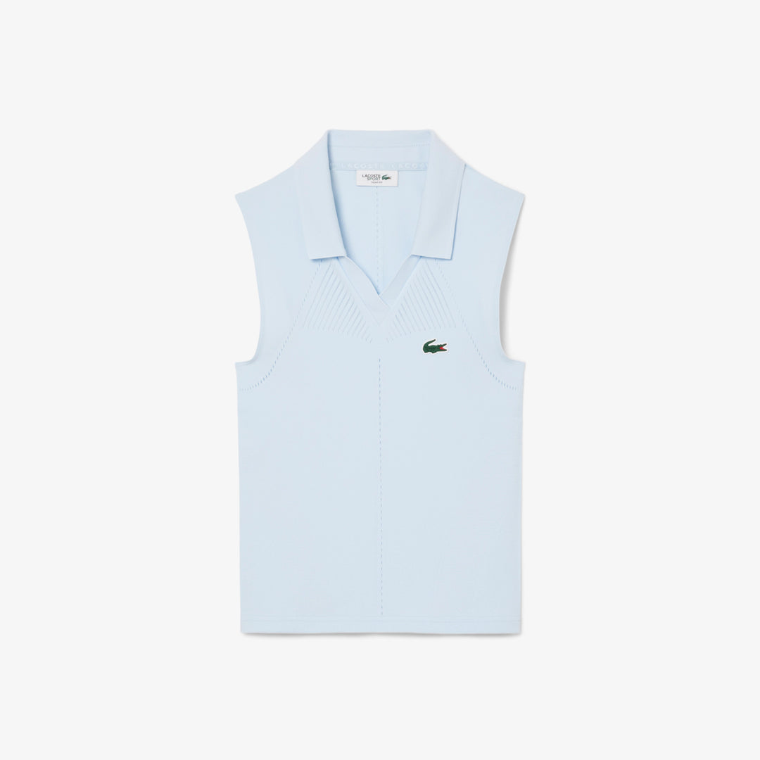 Lacoste Women's Sleeveless Stretch Knit Tennis Polo