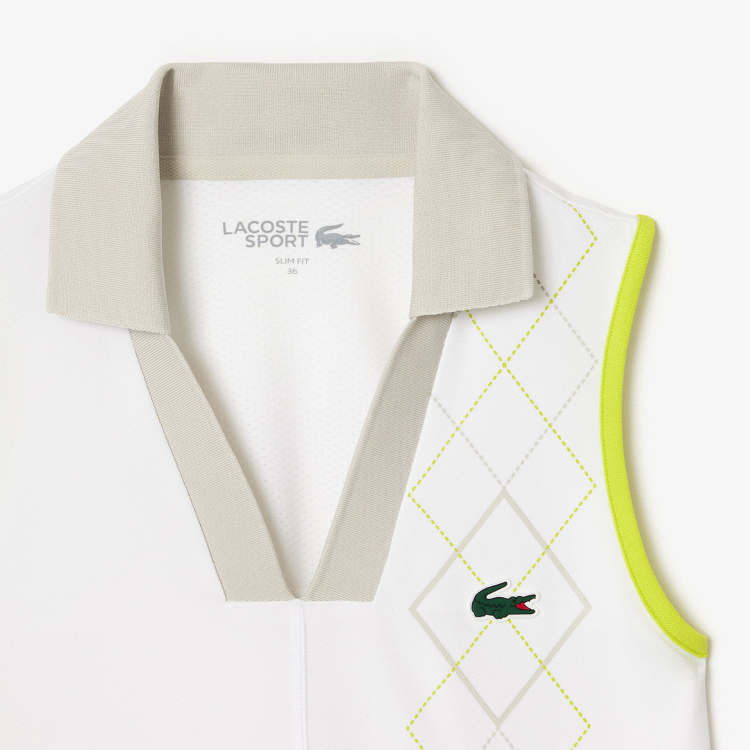 Lacoste Women's Slim Fit Ultra Dry Sleeveless Tennis Polo