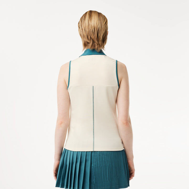 Lacoste Women's Slim Fit Ultra Dry Sleeveless Tennis Polo