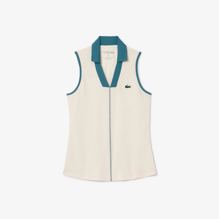 Lacoste Women's Slim Fit Ultra Dry Sleeveless Tennis Polo