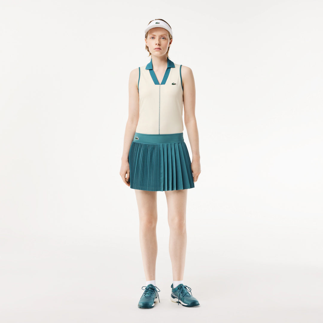 Lacoste Women's Slim Fit Ultra Dry Sleeveless Tennis Polo