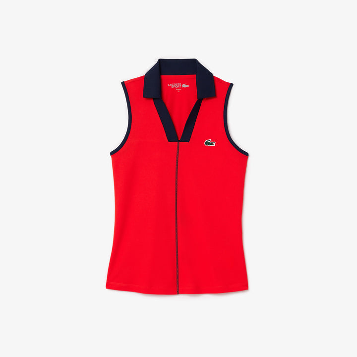 Lacoste Women's Slim Fit Ultra Dry Sleeveless Tennis Polo