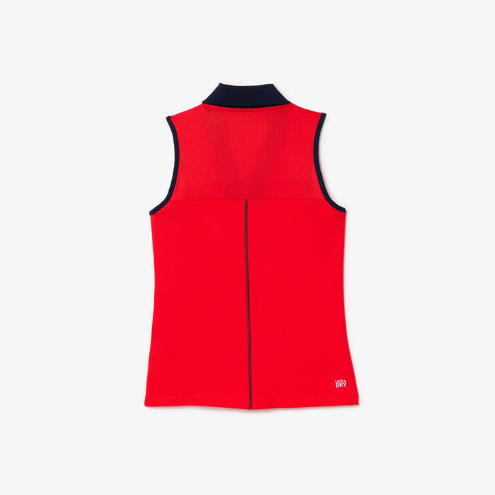 Lacoste Women's Slim Fit Ultra Dry Sleeveless Tennis Polo