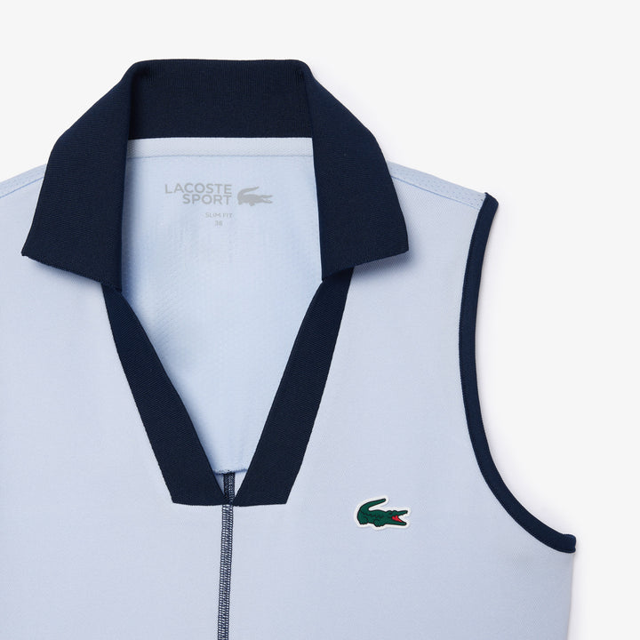 Lacoste Women's Slim Fit Ultra Dry Sleeveless Tennis Polo