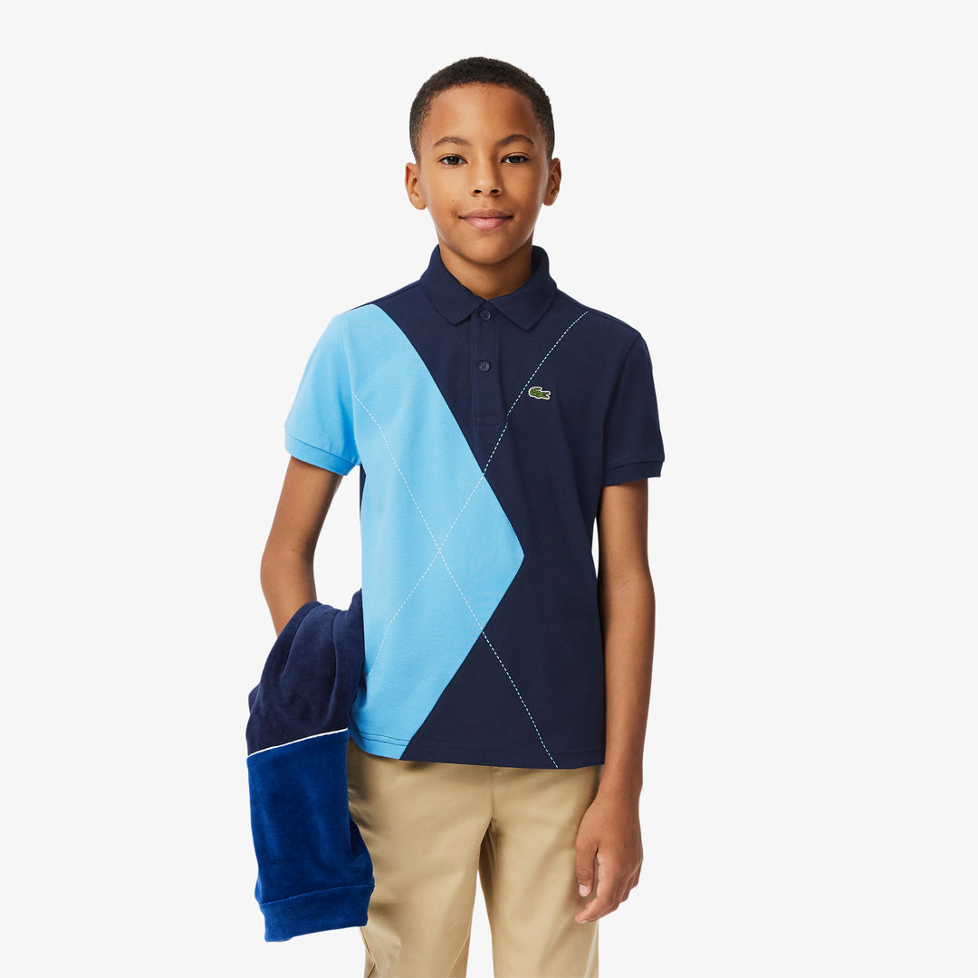 Lacoste Kids' Contrast Argyle Mini Piqué Polo