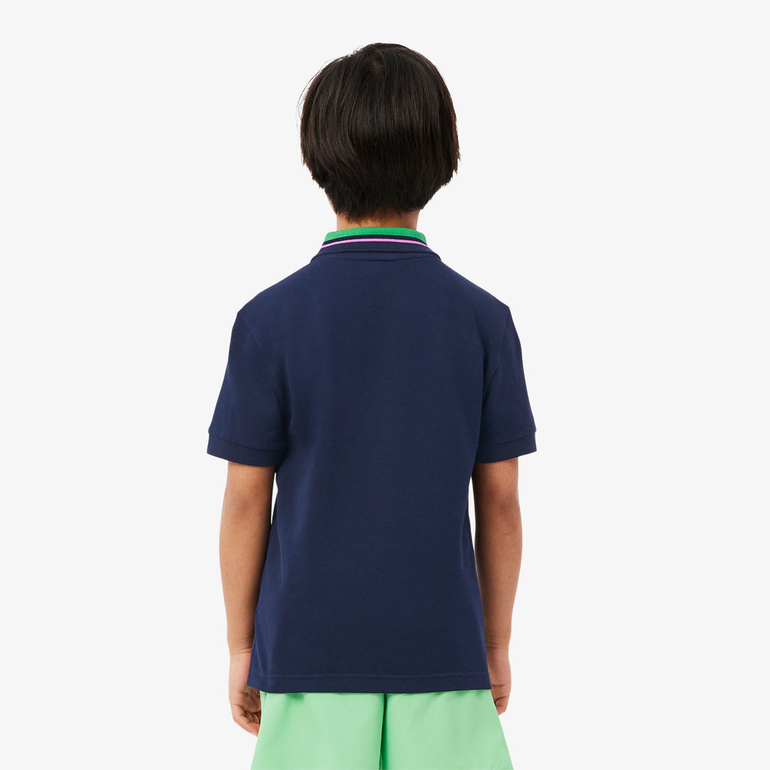 Lacoste Kids' Stripe Collar Petit Piqué Polo