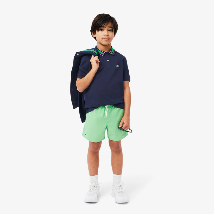 Lacoste Kids' Stripe Collar Petit Piqué Polo
