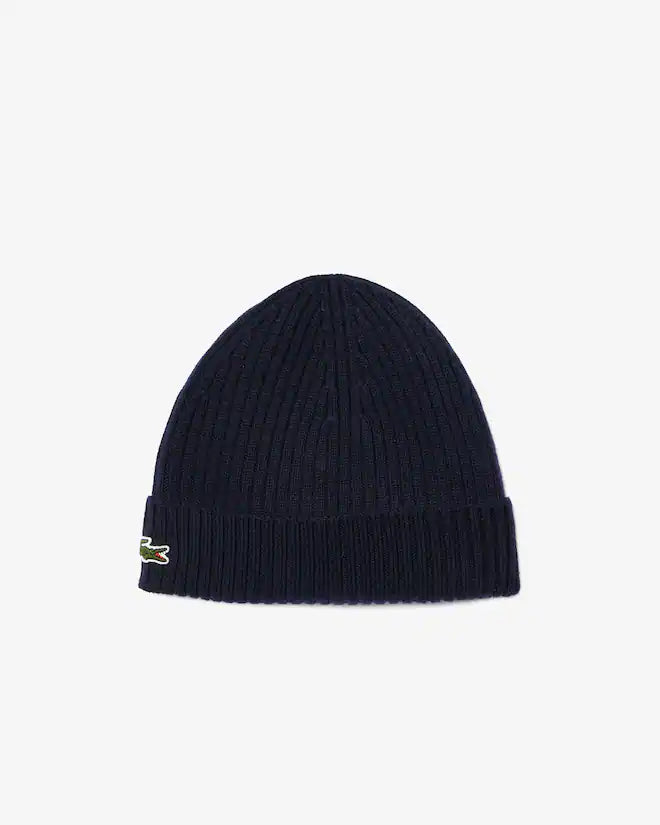 Lacoste Unisex Rib Knit Brushed Wool Beanie