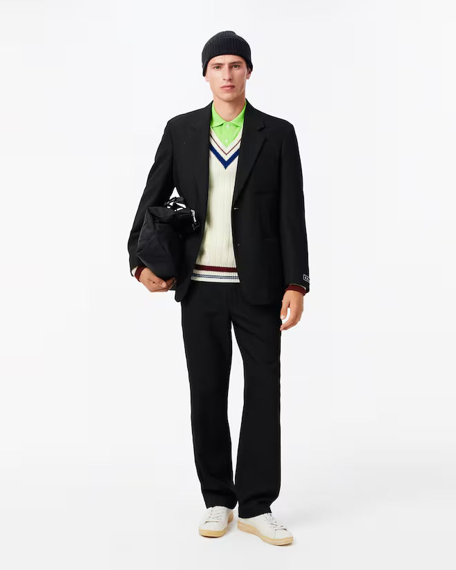 Lacoste Unisex Rib Knit Brushed Wool Beanie