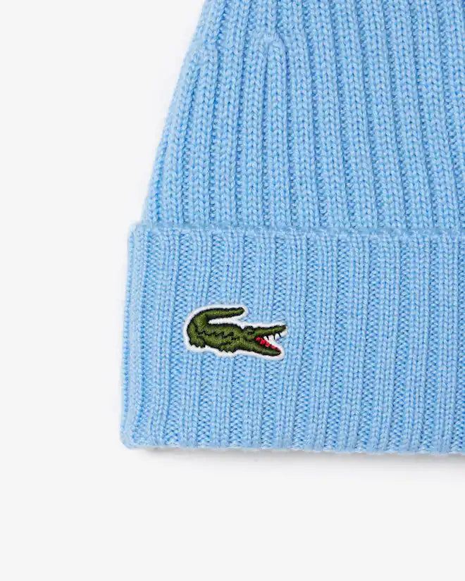 Lacoste Unisex Rib Knit Brushed Wool Beanie