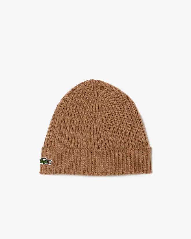 Lacoste Unisex Rib Knit Brushed Wool Beanie