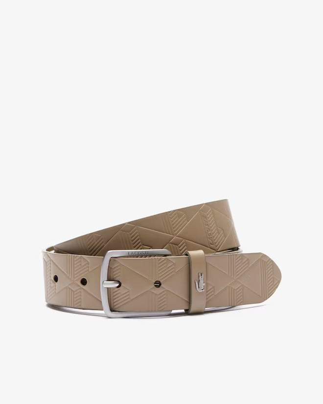 Lacoste Men's Monogram Leather Belt