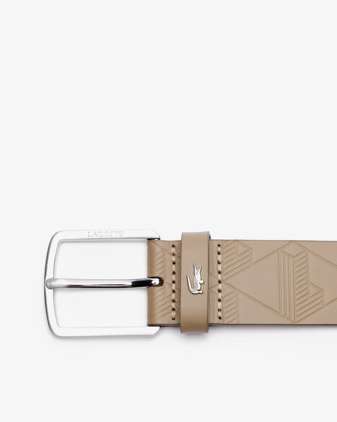 Lacoste Men's Monogram Leather Belt