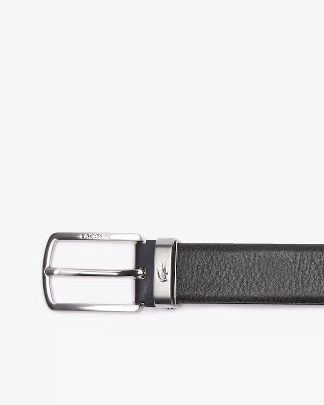 Lacoste Men's Smooth Leather Belt & Buckle Gift Set