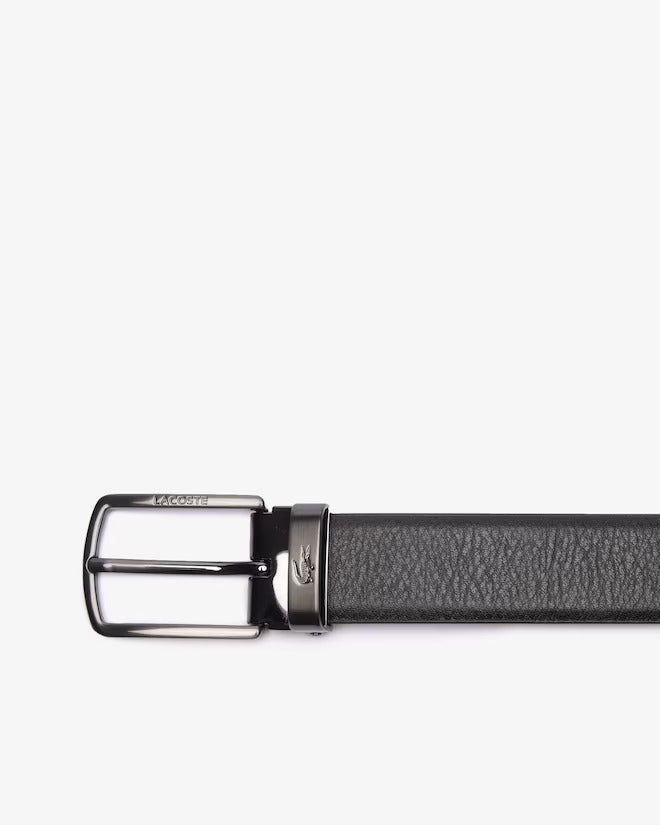Lacoste Men's Smooth Leather Belt & Buckle Gift Set