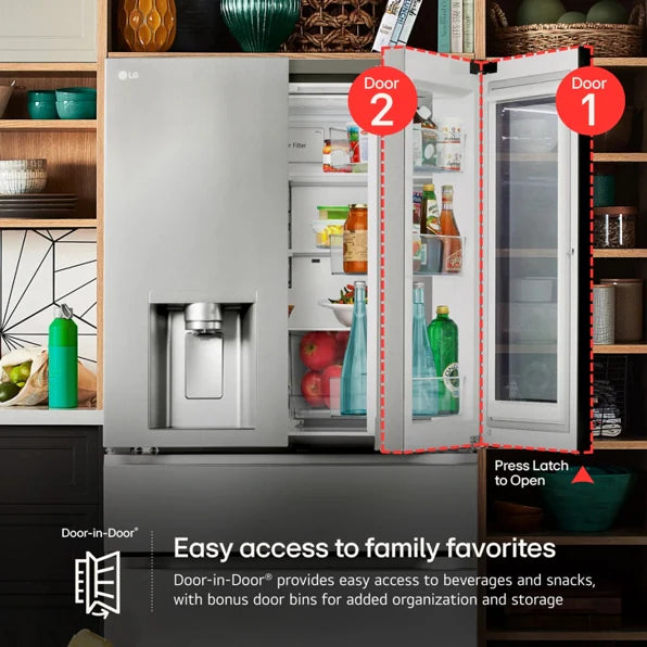 LG 36-inch Wide InstaView® Counter-Depth Refrigerator - 23 cu. ft. - LRMVC2306S