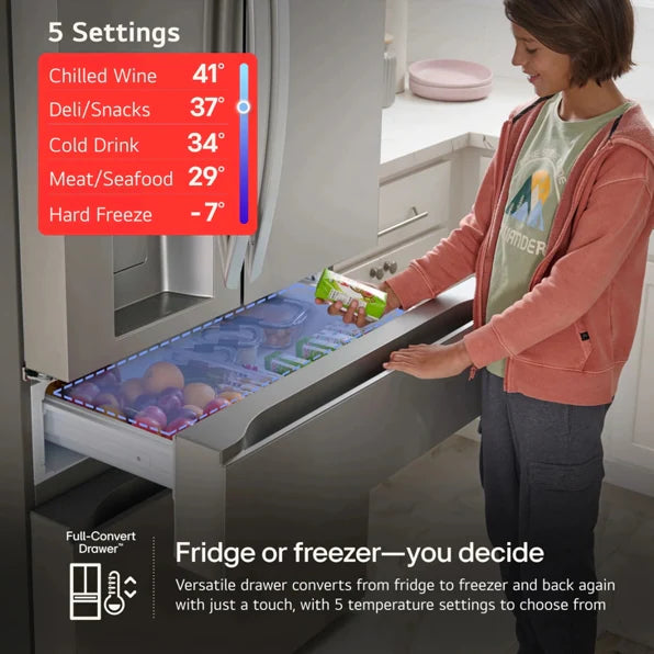LG 36-inch Wide InstaView® Counter-Depth Refrigerator - 23 cu. ft. - LRMVC2306S
