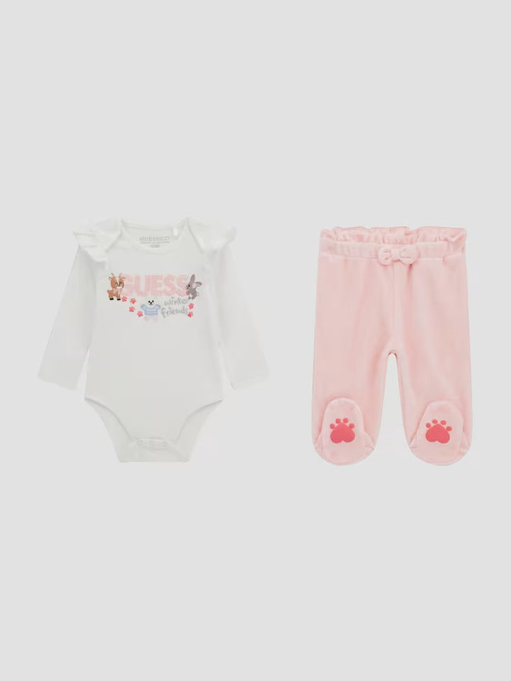 Guess Eco Winter Friends Bodysuit and Pants Set (0-12M)