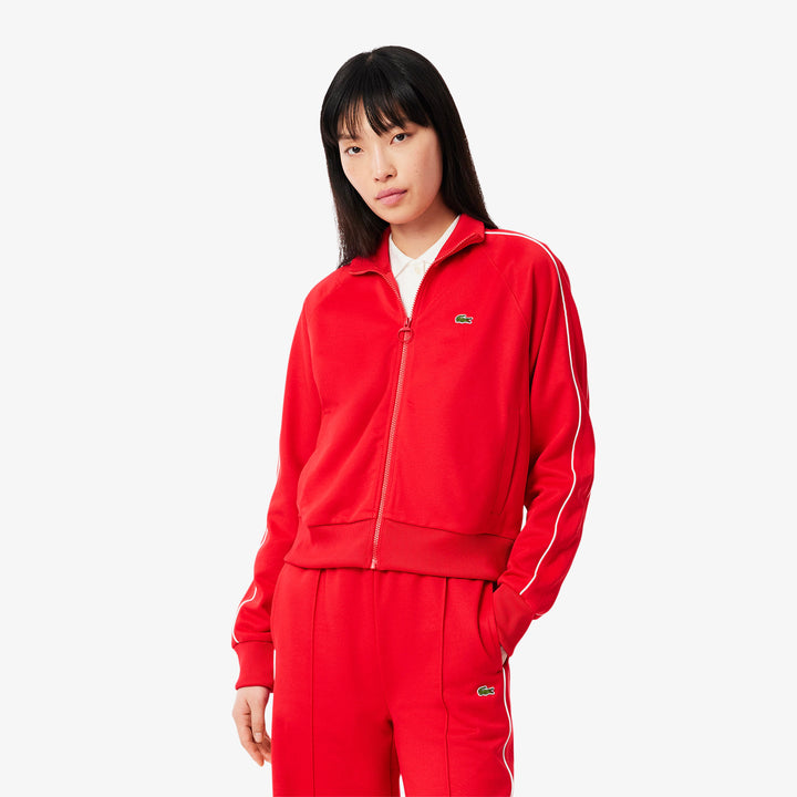 Lacoste Women's Paris Zip-Up Piqué Sweatshirt