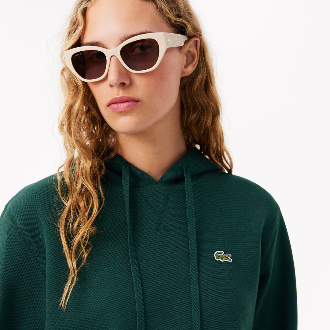 Lacoste Women's Relaxed Fit Piqué Hoodie