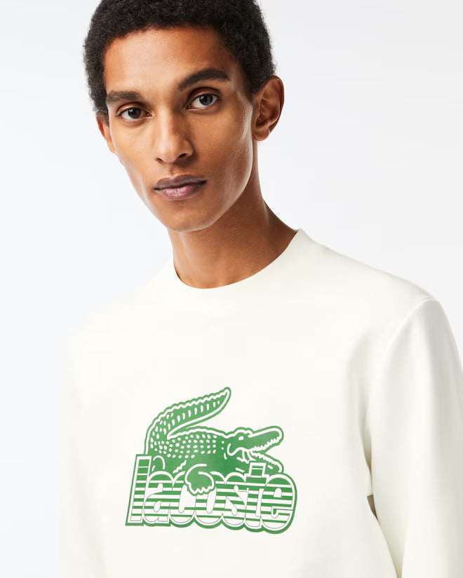 Lacoste Men’s Crew Neck Unbrushed Fleece Sweatshirt