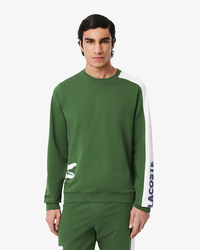 Lacoste Men's Printed Fleece Lounge Sweatshirt
