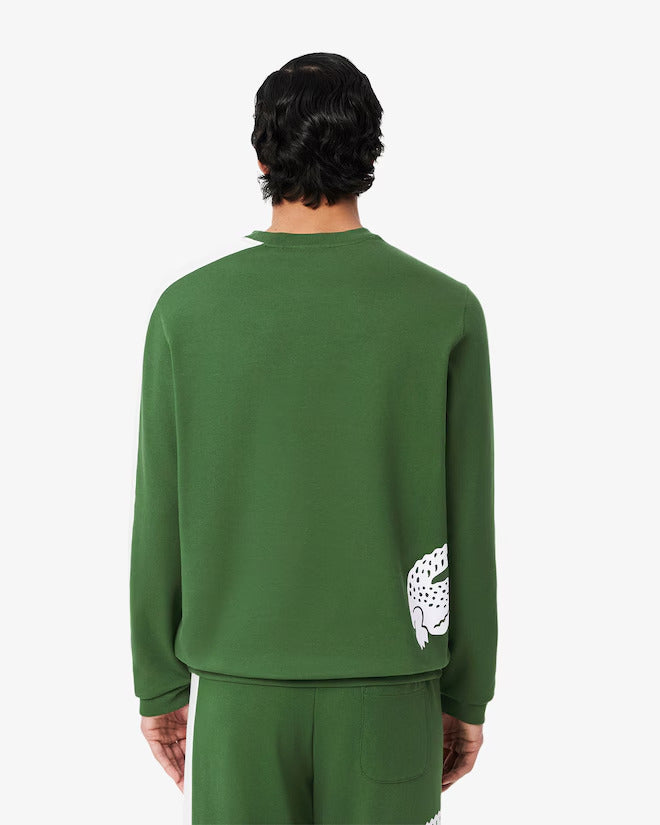 Lacoste Men's Printed Fleece Lounge Sweatshirt
