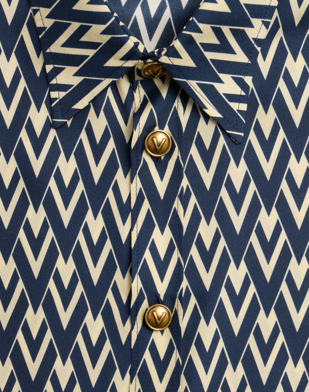 VALENTINO SILK TWILL SHIRT WITH TOUTE LA V PRINT