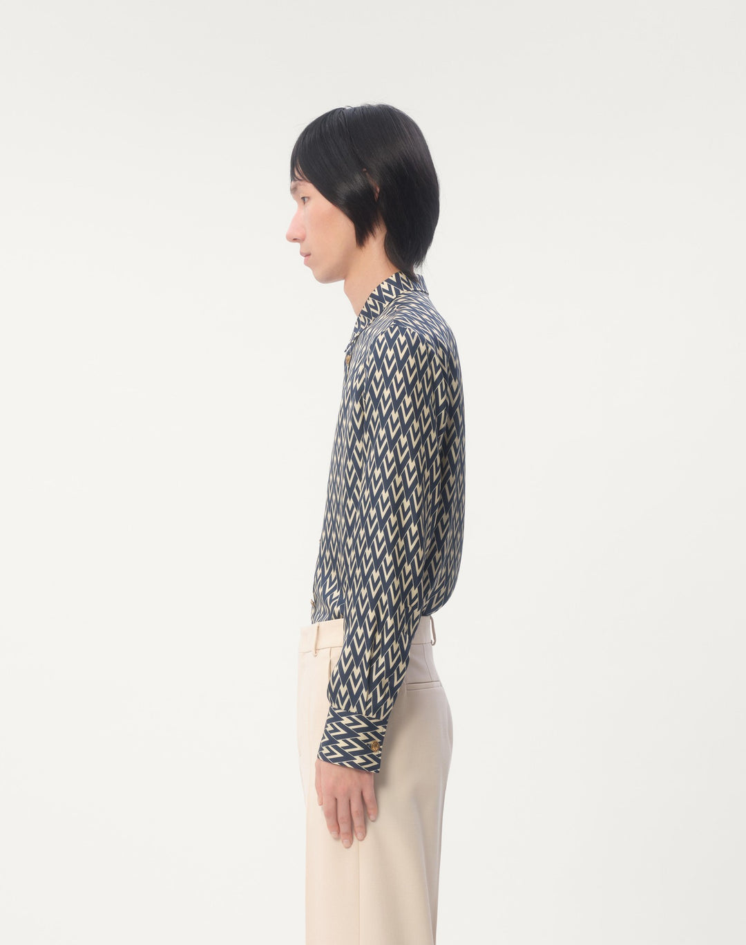 VALENTINO SILK TWILL SHIRT WITH TOUTE LA V PRINT