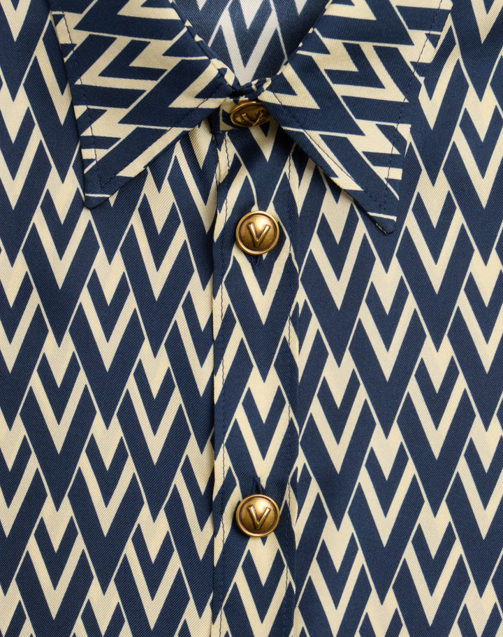 Valentino SILK TWILL SHIRT WITH TOUTE LA V PRINT