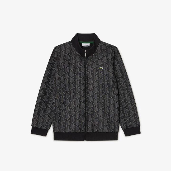 Lacoste Kids' High-Neck Zip-Up Paris Monogram Sweatshirt