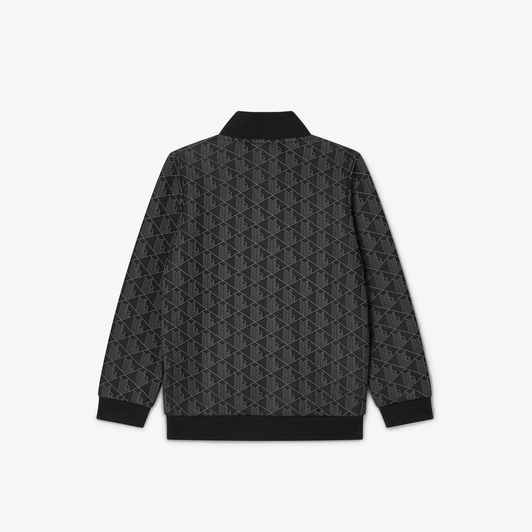 Lacoste Kids' High-Neck Zip-Up Paris Monogram Sweatshirt