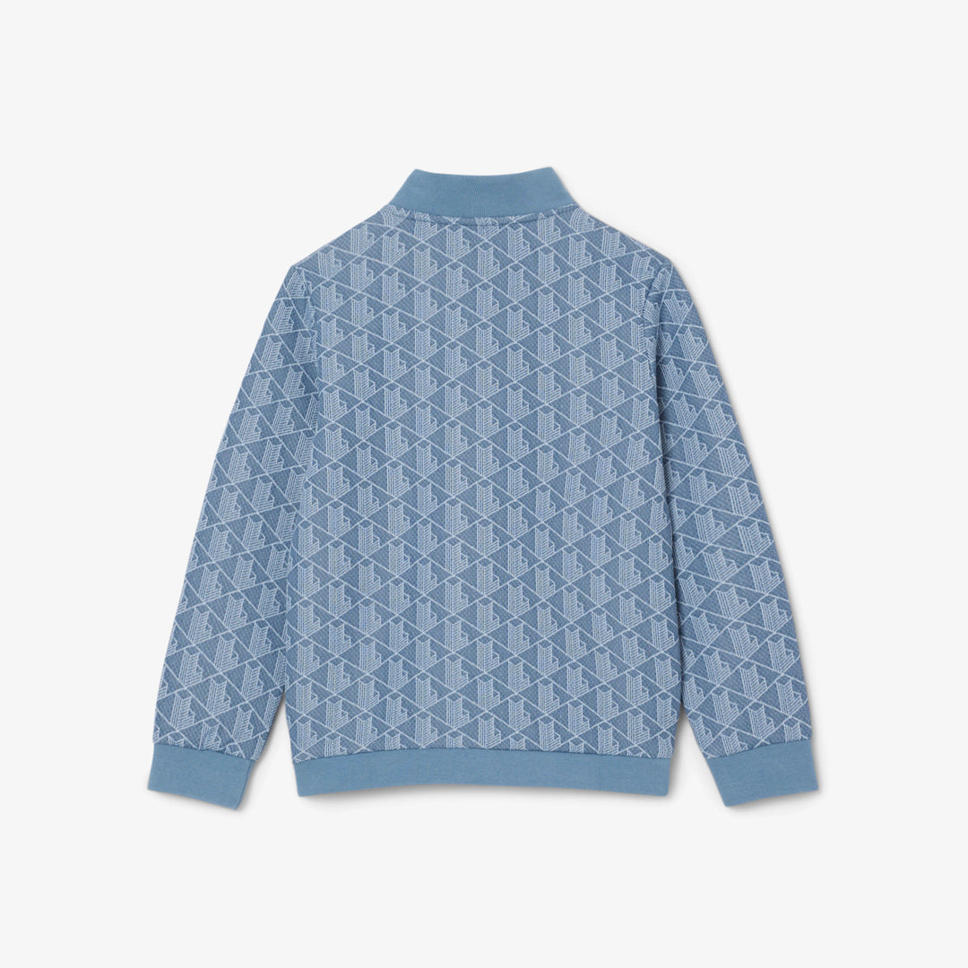 Lacoste Kids' High-Neck Zip-Up Paris Monogram Sweatshirt