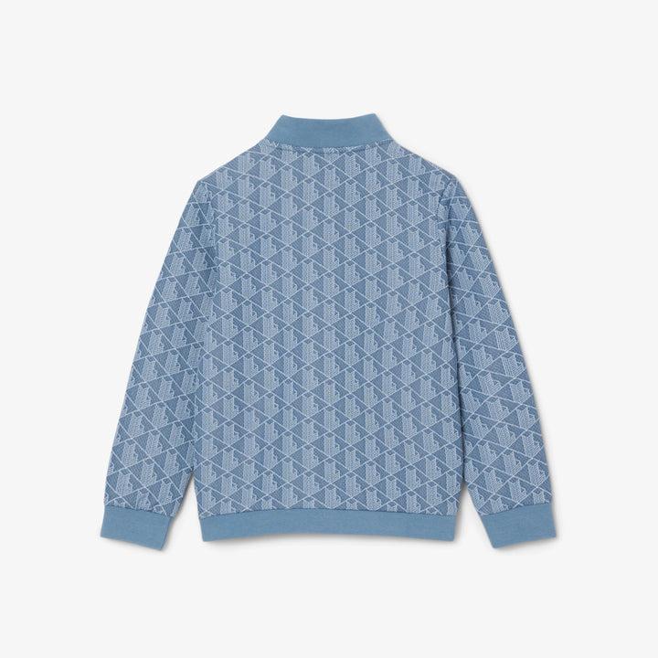 Lacoste Kids' High-Neck Zip-Up Paris Monogram Sweatshirt
