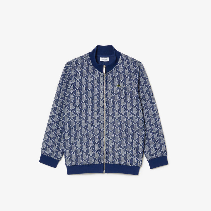 Lacoste Kids' High-Neck Zip-Up Paris Monogram Sweatshirt