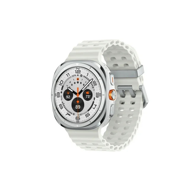 Samsung Galaxy Watch Ultra 47mm LTE Titanium Smart Watch, Titanium White, White Band
