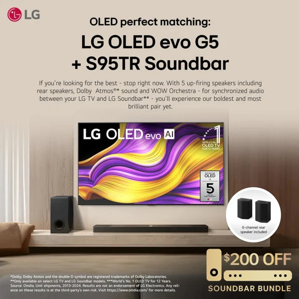 LG S95TR S95TR LG Home Theater Soundbar with Dolby Atmos® and Rear Speakers, 9.1.5 channel, Best OLED matching