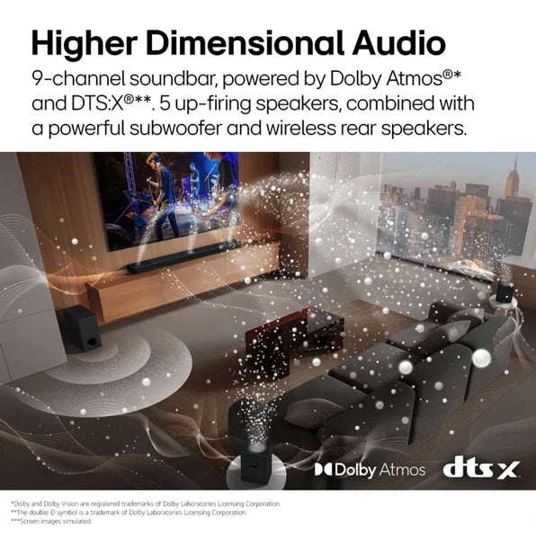 LG S95TR S95TR LG Home Theater Soundbar with Dolby Atmos® and Rear Speakers, 9.1.5 channel, Best OLED matching