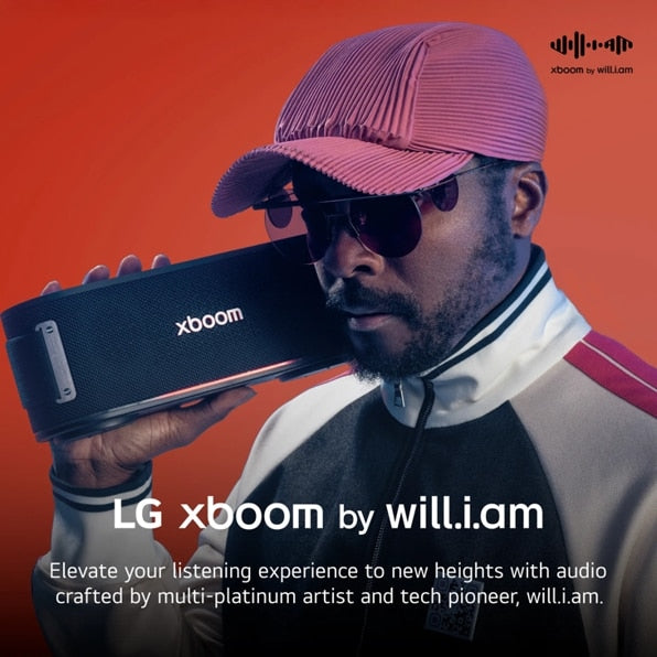 LG BOUNCEC.AUSAWBK LG xboom Bounce Core | Bluetooth Speaker | xboom Signature Sound by will.i.am with Dual Passive Radiators