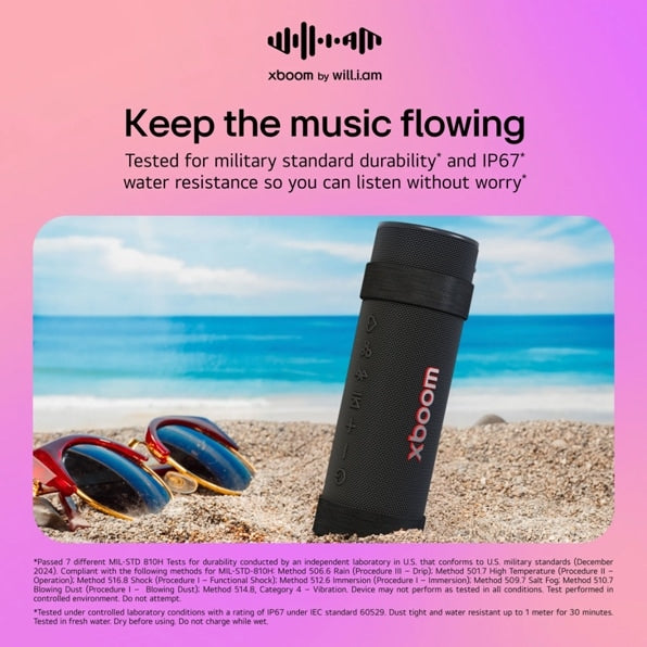 LG GRABC.AUSAWBK LG xboom Grab Core | Bluetooth Speaker | xboom Signature Sound by will.i.am for Ultimate Portability
