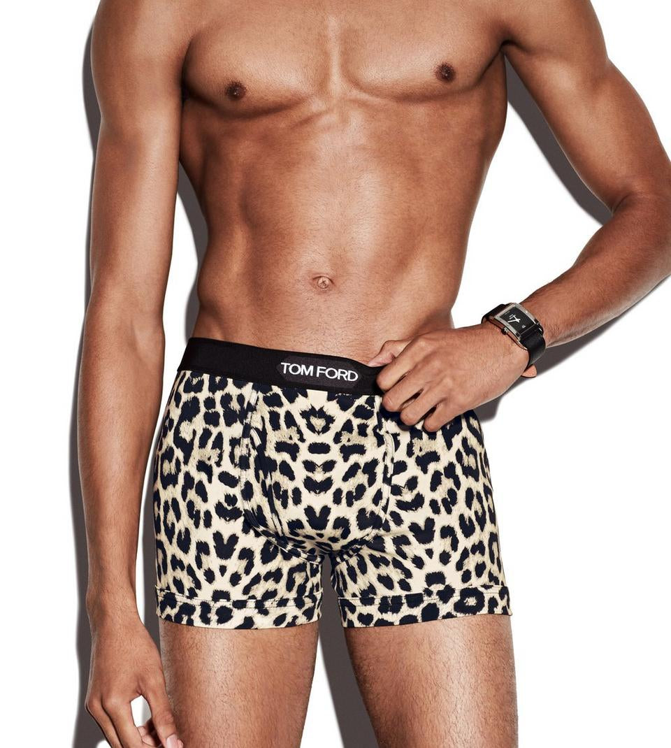 TOM FORD SNOW LEOPARD COTTON BOXER BRIEFS