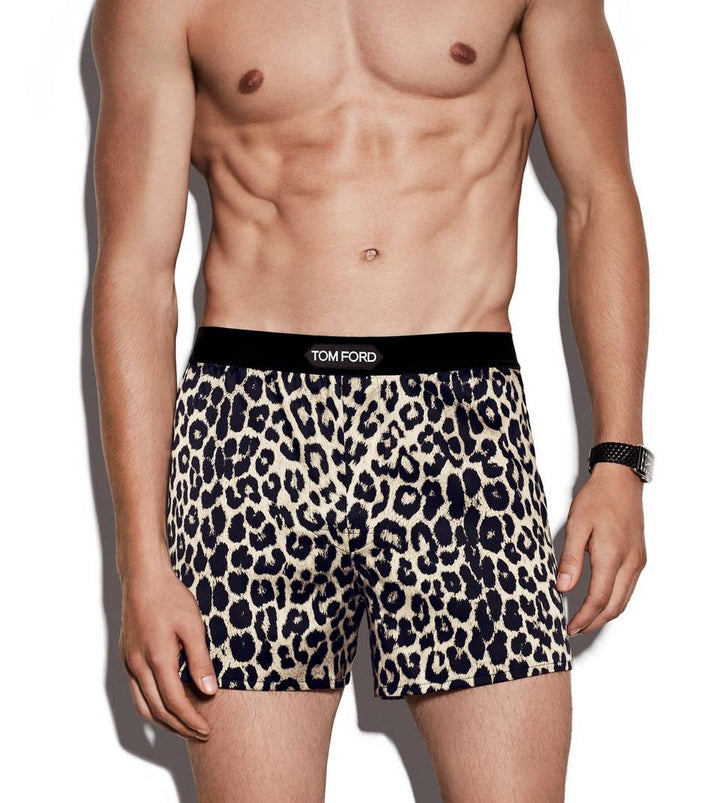 TOM FORD SNOW LEOPARD SILK BOXERS