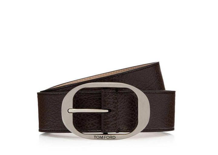 TOM FORD GRAIN LEATHER OVAL BELT