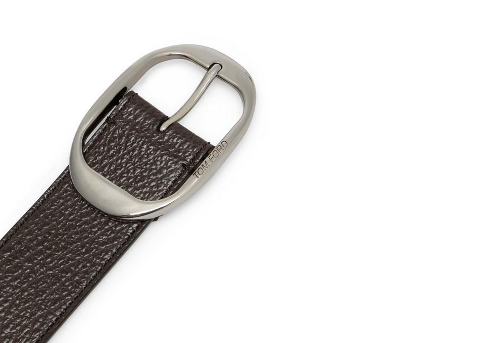 TOM FORD GRAIN LEATHER OVAL BELT