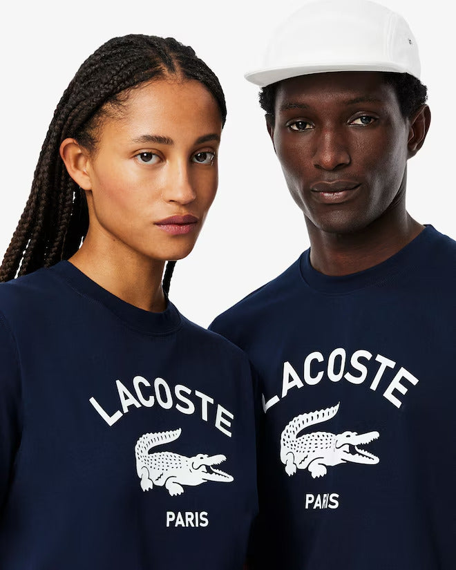 Lacoste Unisex Signature Print Cotton T-Shirt