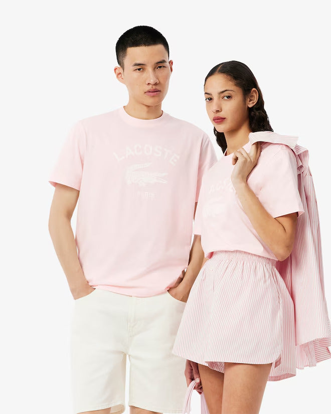 Lacoste Unisex Signature Print Cotton T-Shirt