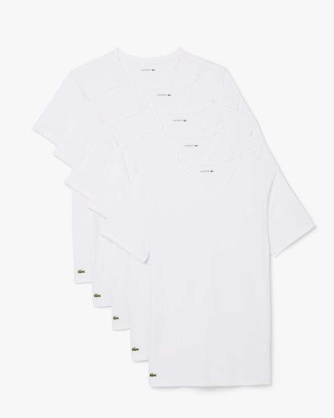 Lacoste Men's 5-Pack Slim Fit Lounge T-Shirts