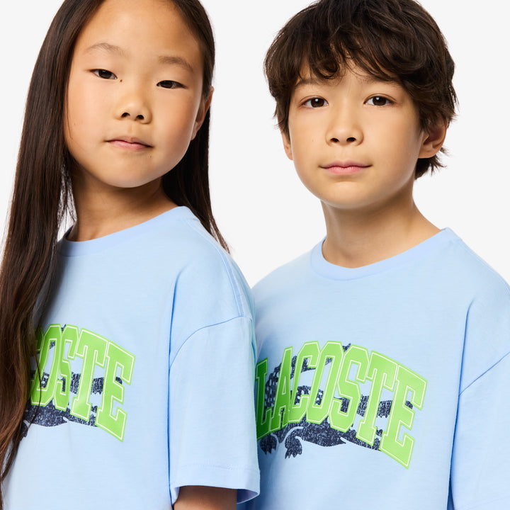 Lacoste Kids' Crocodile Print Cotton T-Shirt