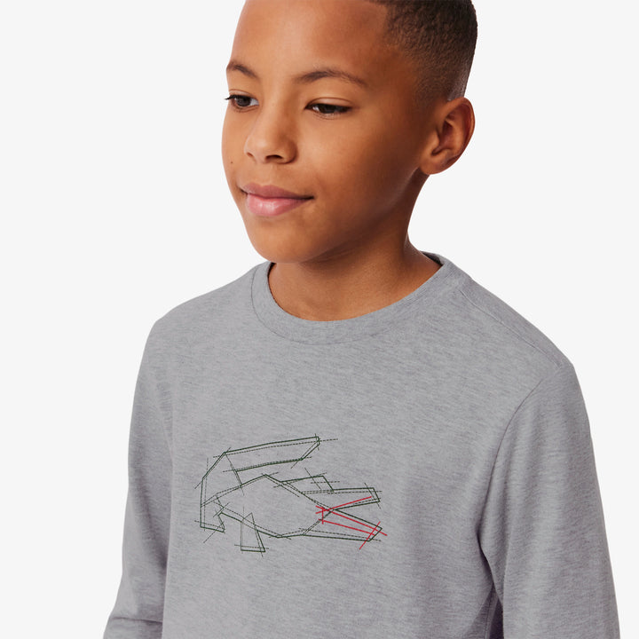 Lacoste Kids' Heavy Cotton Crocodile Graphic T-Shirt