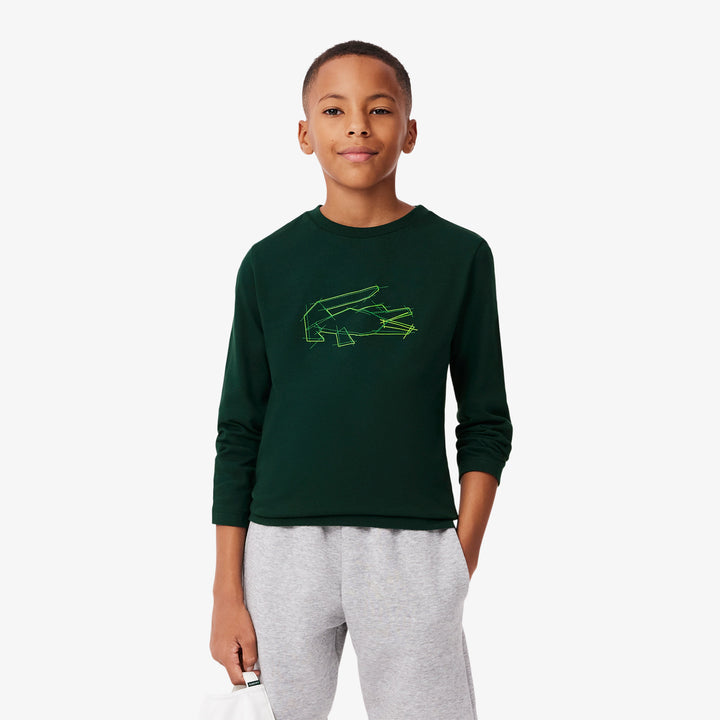 Lacoste Kids' Heavy Cotton Crocodile Graphic T-Shirt